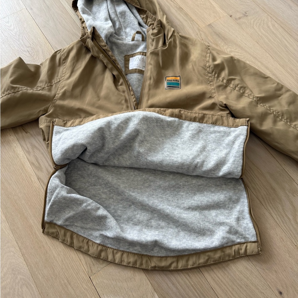 Zara Tan and Gray Hooded Jacket - Picture 5 of 6